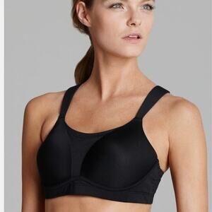Moving Comfort Women's Black Luna High Impact Wire Free Sports Bra Size 36DD
